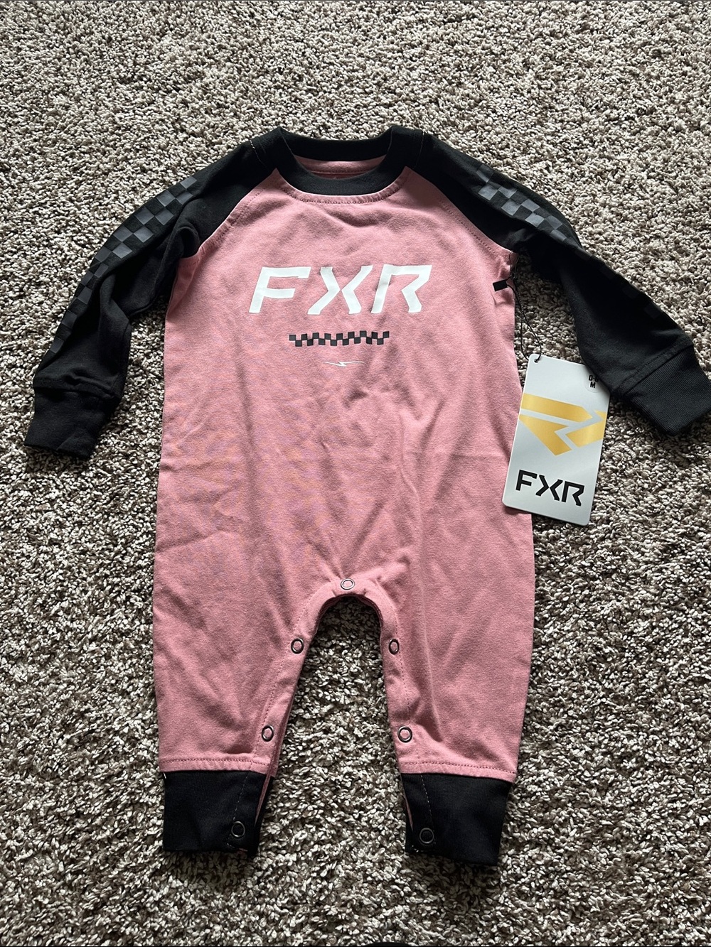 Baby Girl Pink and Black Kids One-Piece Romper Size 0-6 Months